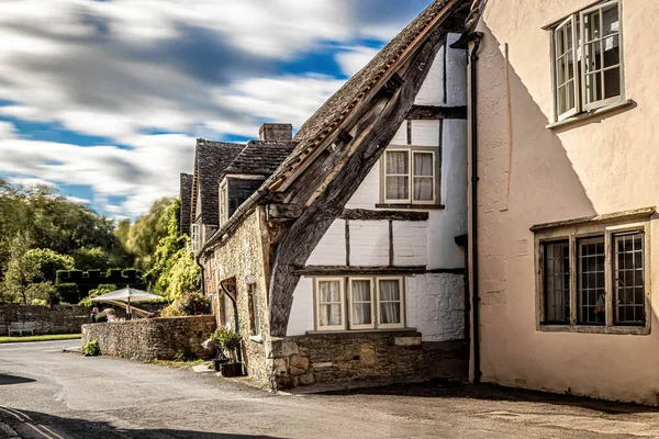 Vista Vila Medieval Somerset Inglaterra Reino Unido — Fotografia de Stock