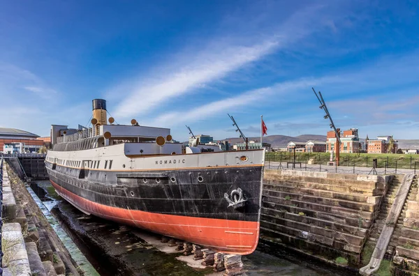 Antiguo Barco Vapor Dique Seco Belfast — Foto de Stock