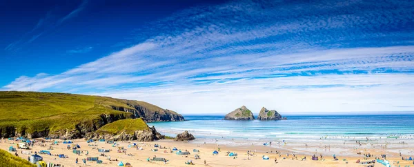 Rocas Gaviota Día Soleado Hollywell Bay Cornwall Reino Unido — Foto de Stock