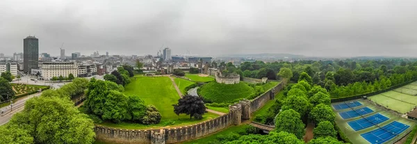 Luftaufnahme Der Burg Von Cardiff Sommer Wales — Stockfoto