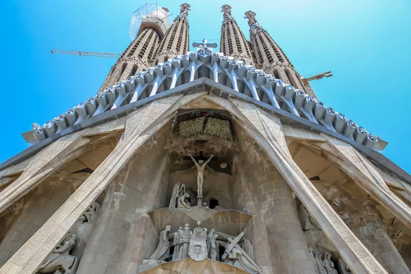 Εξωτερική Άποψη Της Sagrada Familia Στη Βαρκελώνη — Φωτογραφία Αρχείου