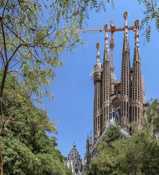 Εξωτερική Άποψη Της Sagrada Familia Στη Βαρκελώνη — Φωτογραφία Αρχείου