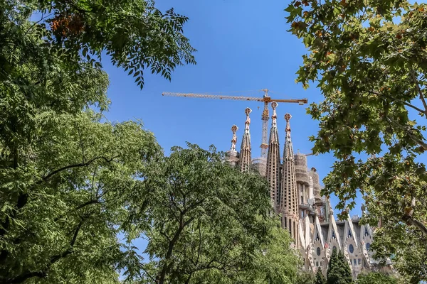 Εξωτερική Άποψη Της Sagrada Familia Στη Βαρκελώνη — Φωτογραφία Αρχείου