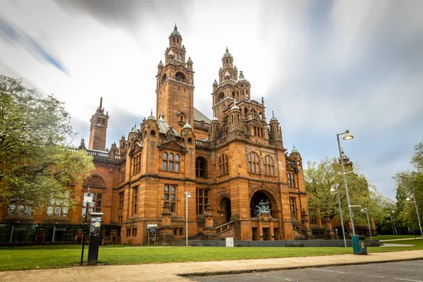 Vista Museu Arte Glasgow Dia Nublado Escócia — Fotografia de Stock