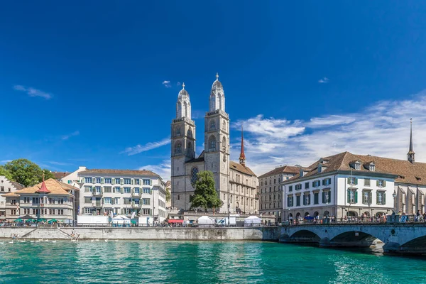 Pemandangan Pusat Kota Zurich Musim Panas Swiss — Stok Foto