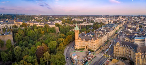 Vista Aérea Cidade Luxemburgo — Fotografia de Stock