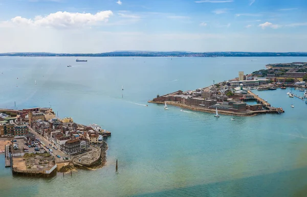 Letecký Pohled Portsmouth Ráno Velká Británie — Stock fotografie