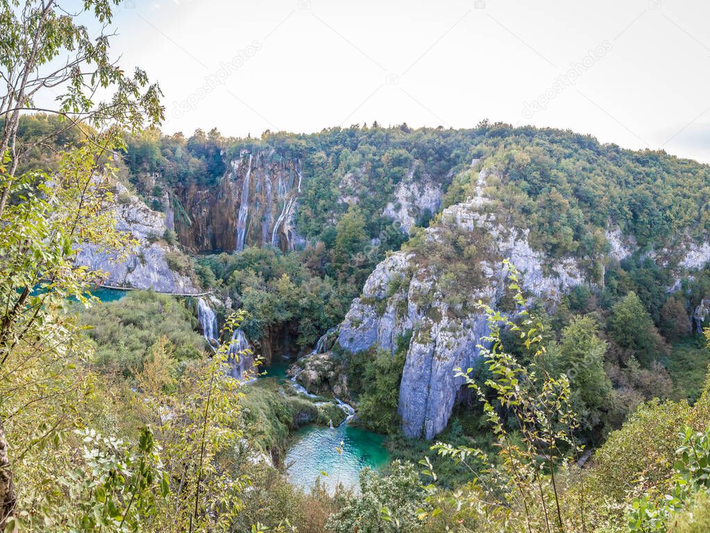 View of Plitvice lakes in Croatia