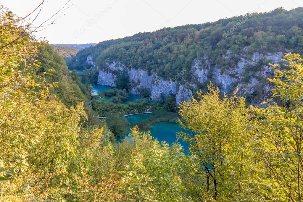 View of Plitvice lakes in Croatia