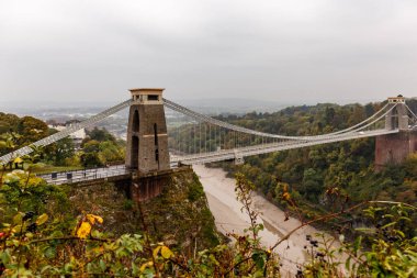 Clifton Köprüsü Sonbaharda, Bristol, İngiltere