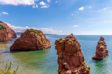 Jurassic sahil kıyısı (Devon), İngiltere 'de seyahat