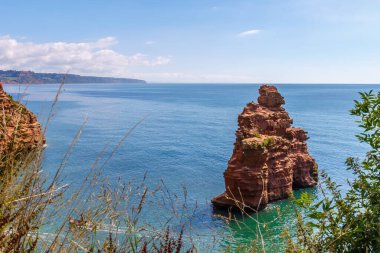 Jurassic sahil kıyısı (Devon), İngiltere 'de seyahat