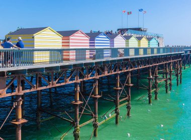 Hastings, İngiltere plaj kabinleri.