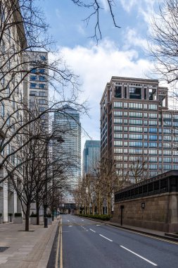Canary Wharf, Londra 'da gökdelen arka planı