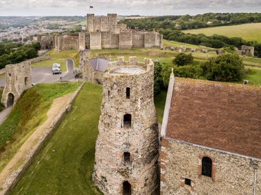 İngiltere 'deki Dover Kalesi' nin hava görüntüsü