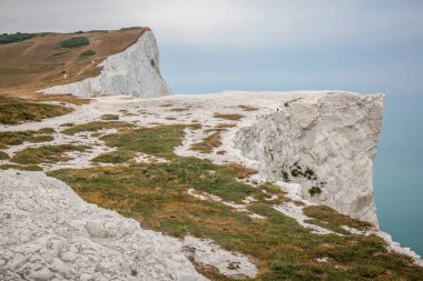 Seaford, South Downs, İngiltere yakınlarındaki tebeşir uçurumlarının manzarası