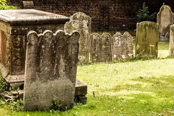 Cráneo Decoración Tumba Piedra Inglaterra — Foto de Stock