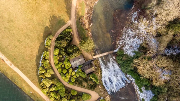 Große Kaskade Und Wasserfälle Von Blenheim Palace Oxfordshire — Stockfoto