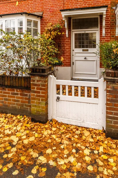 Chiswick suburb street in autumn, London, England