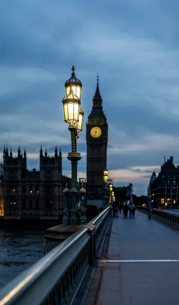 Excelente Vista Big Ben Torre Elizabeth Após Pôr Sol — Fotografia de Stock