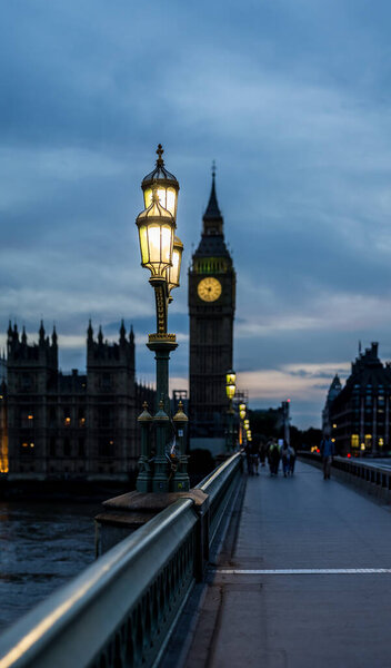 Great view of Big ben (Elizabeth tower) after sunset