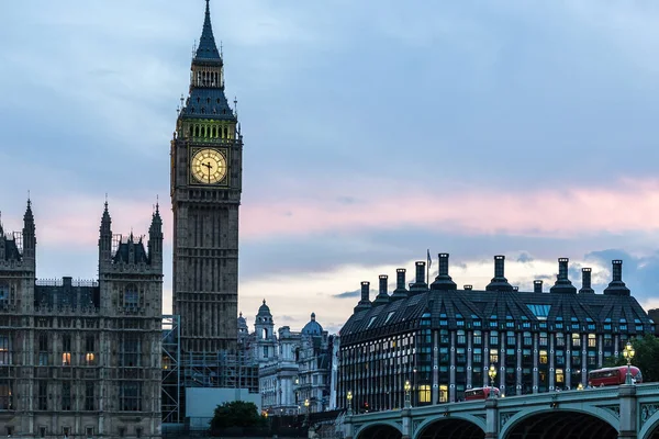 Superbe Vue Sur Big Ben Tour Elizabeth Après Coucher Soleil — Photo