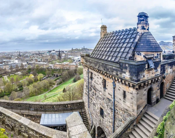 Castello Centro Storico Edimburgo Primavera — Foto Stock
