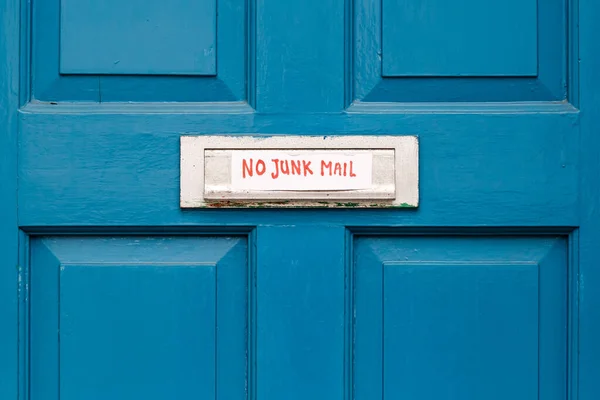 Junk Mail Precaution Door London England — Stock Photo, Image