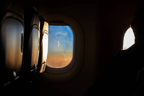 空気中の飛行機の内部の景色 — ストック写真