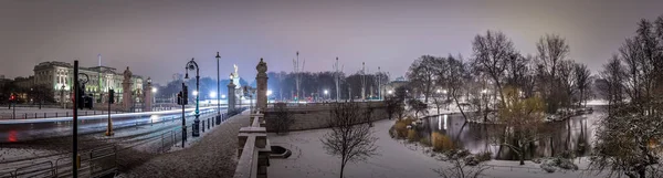 Palácio Buckingham Noite Neve Londres Reino Unido — Fotografia de Stock