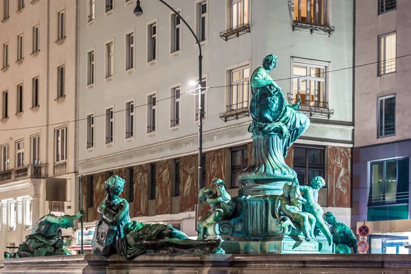 Fuente Donnerbrunnen Viena Navidad Austria — Foto de Stock