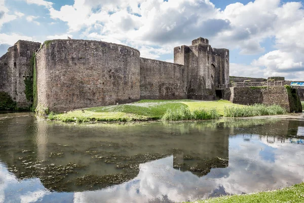 Vista Castelo Caerphilly Verão País Gales — Fotografia de Stock