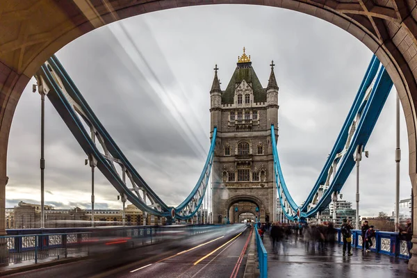 Tower Bridge Zimowy Poranek Londyn — Zdjęcie stockowe