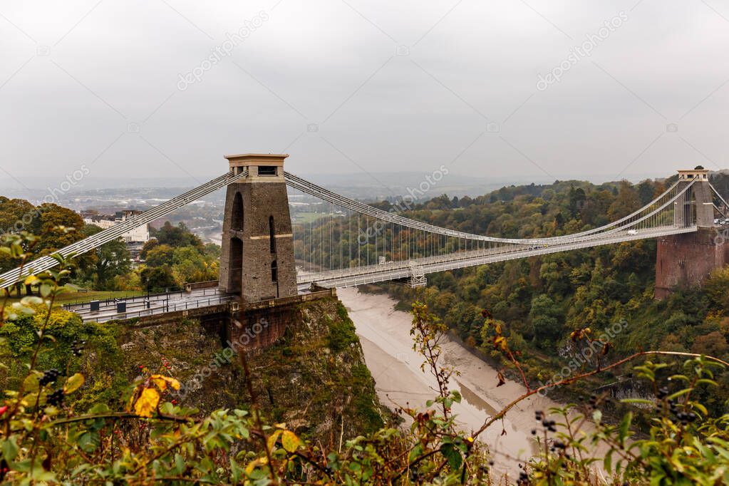 Clifton bridge in autumn, Bristol, England