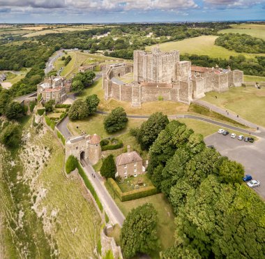 İngiltere 'deki Dover Kalesi' nin hava görüntüsü