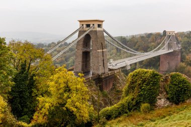 Clifton Köprüsü Sonbaharda, Bristol, İngiltere