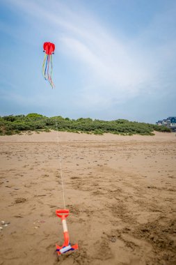 Deniz kenarındaki uçurtma, Tenby, Galler