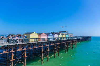 Hastings, İngiltere plaj kabinleri.