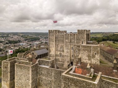 İngiltere 'deki Dover Kalesi' nin hava görüntüsü
