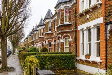 Chiswick banliyösünde kışın, Londra, İngiltere
