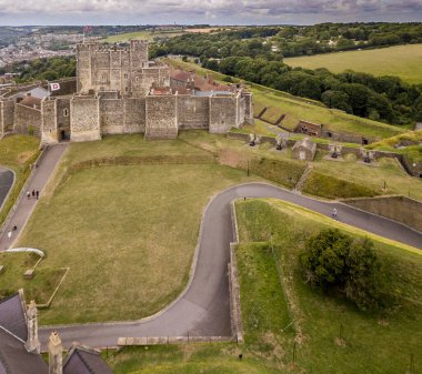 İngiltere 'deki Dover Kalesi' nin hava görüntüsü