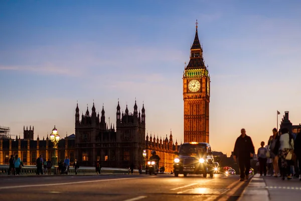 Βραδιά Στη Γέφυρα Westminster Λονδίνο — Φωτογραφία Αρχείου