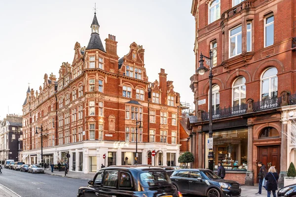 Klasszikus Vörös Tégla Épület Mayfair London — Stock Fotó