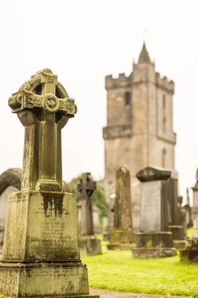 Details Des Alten Gotischen Friedhofs Schottland Großbritannien — Stockfoto