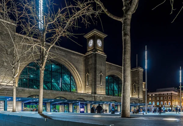 Kings Cross Station Noite Londres Reino Unido — Fotografia de Stock