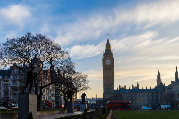 Big Ben Início Manhã Inverno Londres — Fotografia de Stock