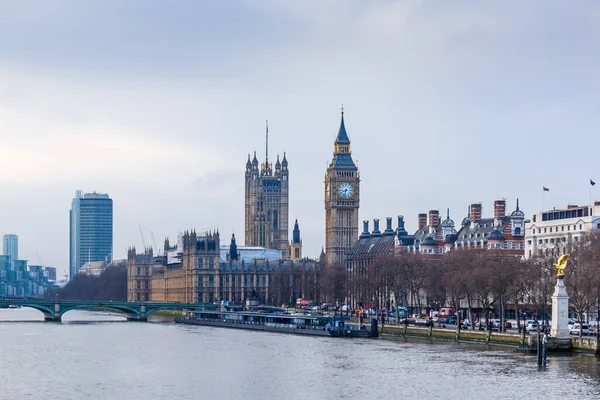 Big Ben Embankment Início Manhã Londres — Fotografia de Stock