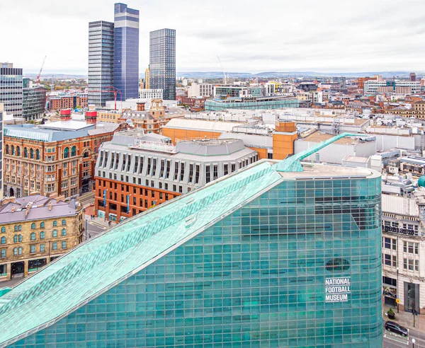 Vista Aérea Manchester Outono Reino Unido — Fotografia de Stock