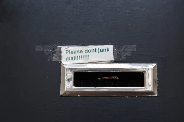 Junk Mail Precaution Door London England — Stock Photo, Image