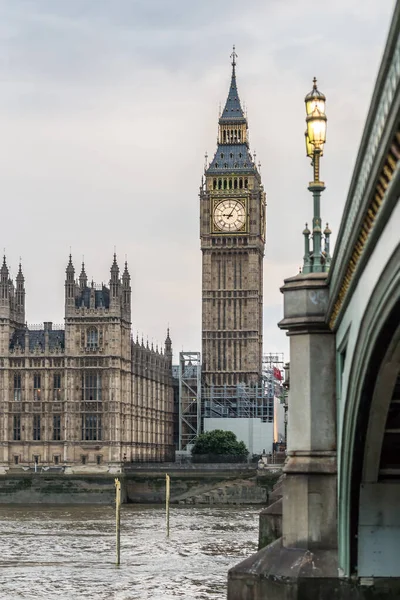 Excelente Vista Big Ben Torre Elizabeth Após Pôr Sol — Fotografia de Stock